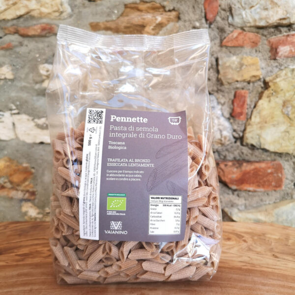 PENNETTE Organic Tuscan durum wheat wholemeal semolina pasta